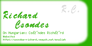 richard csondes business card